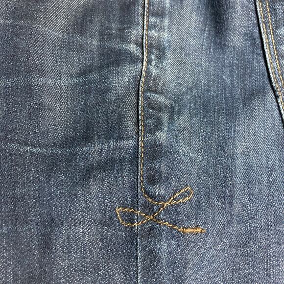 Level 99 slim tapered jeans womens 27 dark wash embroidered button fly denim - Picture 9 of 9